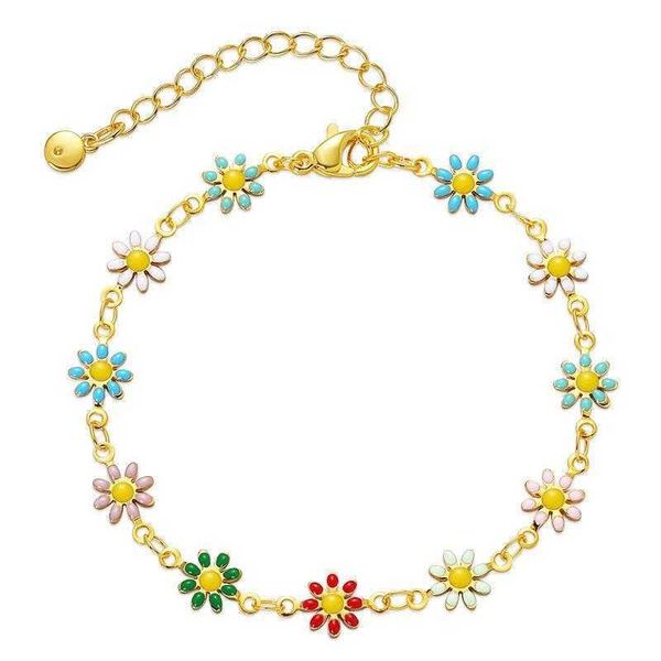 little daisy design gold bracelet colorful dripping oil artificial hand painted craft vintage, Golden;silver
little daisy design gold bracelet colorful dripping oil artificial hand painted craft vintage, Golden;silver