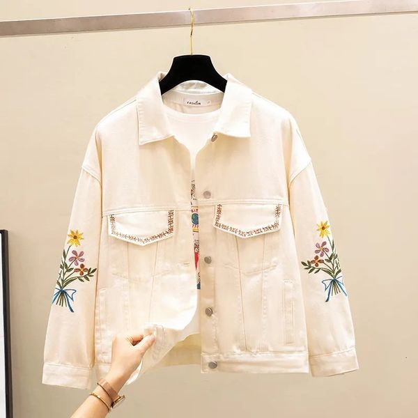 women's jackets spring autumn denim jacket women embroidery overcoat jeans jacket loose base coat beige outerwear female 230515, Black;brown
women's jackets spring autumn denim jacket women embroidery overcoat jeans jacket loose base coat beige outerwear female 230515, Black;brown
