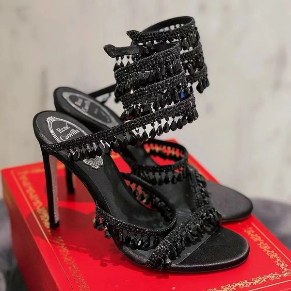 black crystal chandelier high-heeled sandals 95mm luxury diamond serpentine wrapped roman high heels rhinestone silver designer banquet dres
black crystal chandelier high-heeled sandals 95mm luxury diamond serpentine wrapped roman high heels rhinestone silver designer banquet dres