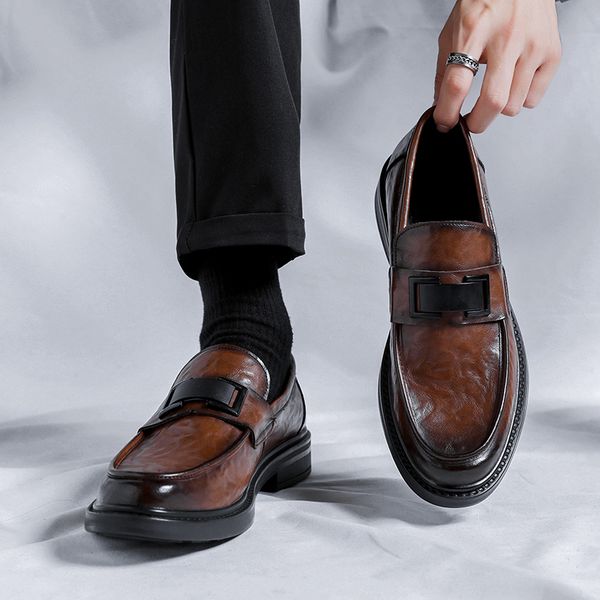 mens formal leather shoes round -headed genuine leather mens shoes comfortable handmade loafer shoes men wedding shoes, Black
mens formal leather shoes round -headed genuine leather mens shoes comfortable handmade loafer shoes men wedding shoes, Black