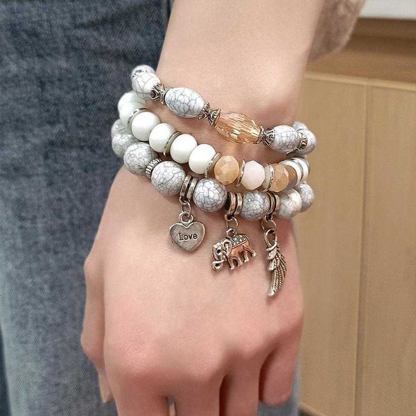 fashion gray crack charm stone beads mixed color love elephant bracelet women simple elegant jewelry, Golden;silver
fashion gray crack charm stone beads mixed color love elephant bracelet women simple elegant jewelry, Golden;silver