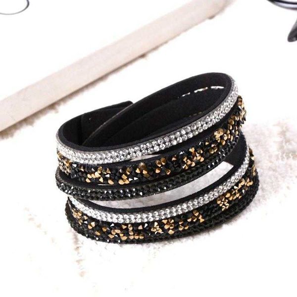 6 rows inverted rhinestone jewelry leather creative bracelet high end, Golden;silver
6 rows inverted rhinestone jewelry leather creative bracelet high end, Golden;silver