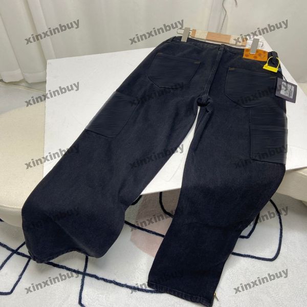 xinxinbuy men women designer pant letter emboss panelled denim sets 1854 jeans spring summer casual pants black s-xl, Black;brown
xinxinbuy men women designer pant letter emboss panelled denim sets 1854 jeans spring summer casual pants black s-xl, Black;brown