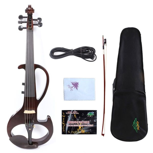 5string brown electric silent violin 4/4 solid wood 6.35mm jack case #ev6
5string brown electric silent violin 4/4 solid wood 6.35mm jack case #ev6