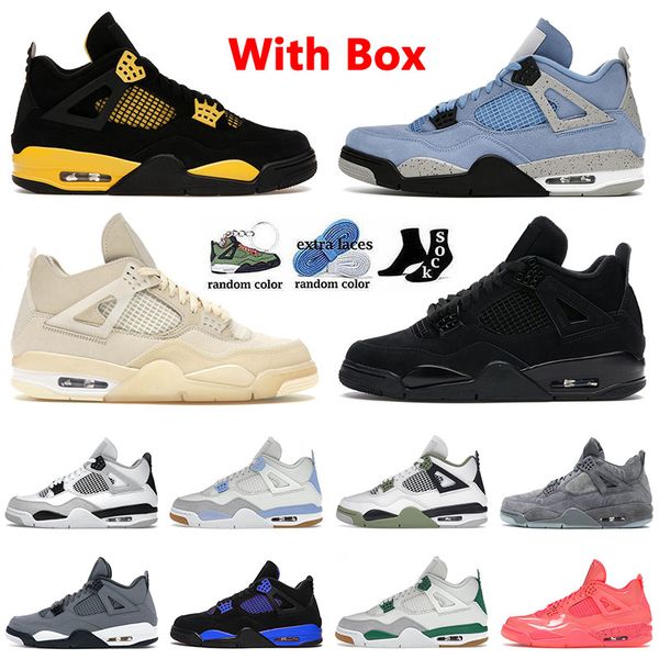 with box 2023 arrival basketball shoes iv black cat 4s jumpman 4 thunder sail university blue midnight navy kaws grey men women og sneakers
with box 2023 arrival basketball shoes iv black cat 4s jumpman 4 thunder sail university blue midnight navy kaws grey men women og sneakers