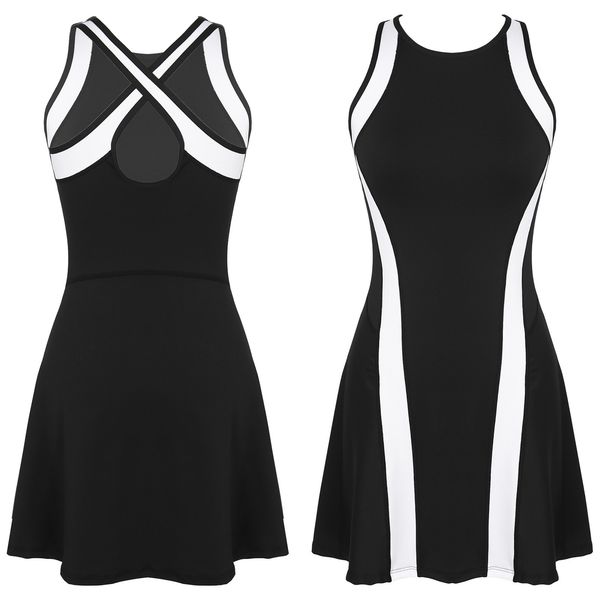 casual dresses women tennis dress gym workout sportswear girls sports dress inner shorts ladies sleeveless criss-cross back yoga golf dresse, Black;gray
casual dresses women tennis dress gym workout sportswear girls sports dress inner shorts ladies sleeveless criss-cross back yoga golf dresse, Black;gray