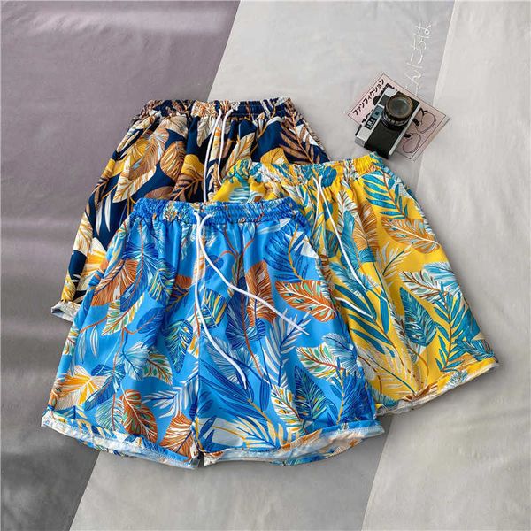 men's clothing hawaiian beach pants trend floral print summer loose fitting capris casual couple shorts for men and women, White;black
men's clothing hawaiian beach pants trend floral print summer loose fitting capris casual couple shorts for men and women, White;black