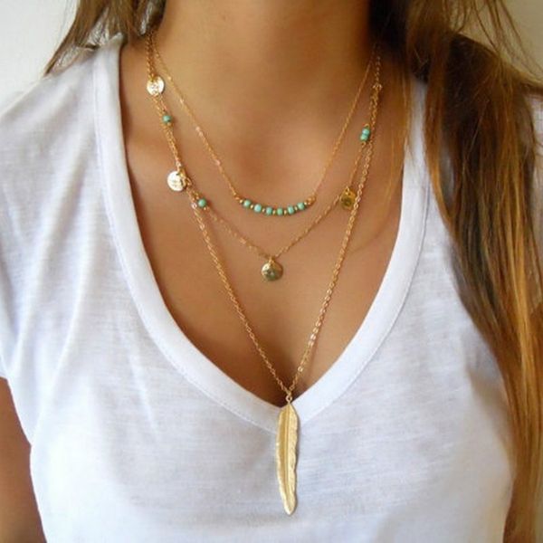 fashion feather turquoise bead sequined multi-layered necklace woman chain necklace fashion punk popular short necklaces luxury designer eng, Silver
fashion feather turquoise bead sequined multi-layered necklace woman chain necklace fashion punk popular short necklaces luxury designer eng, Silver