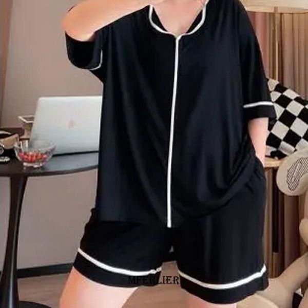 women's sleepwear large size 6xl 150kg 2 piece women sleepwear set summer short sleeve black pajamas for woman fashion sleepwear pajama, Black;red
women's sleepwear large size 6xl 150kg 2 piece women sleepwear set summer short sleeve black pajamas for woman fashion sleepwear pajama, Black;red