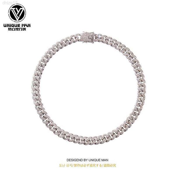 european and american street double row diamond inlaid cuban necklace for men trendy hip-hop hiphop thick full rhinestone zircon cuban neckl, Silver
european and american street double row diamond inlaid cuban necklace for men trendy hip-hop hiphop thick full rhinestone zircon cuban neckl, Silver