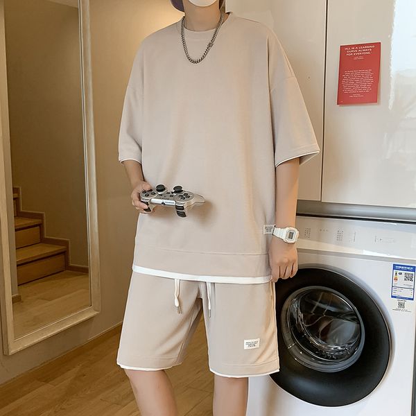 men's tracksuits arrival men's waffle short sleeve t-shirtshorts 2pc set men solid o-neck pulloversshorts suit casual home suits, Gray
men's tracksuits arrival men's waffle short sleeve t-shirtshorts 2pc set men solid o-neck pulloversshorts suit casual home suits, Gray