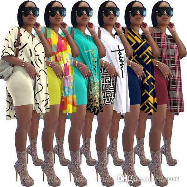 3xl summer women printed tracksuits two piece pants outfits short sleeve long t-shirt split shorts suit sportswear, Gray
3xl summer women printed tracksuits two piece pants outfits short sleeve long t-shirt split shorts suit sportswear, Gray