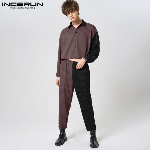 mens tracksuits men sets striped patchwork streetwear fashion lapel long sleeve shirt pants two pieces casual suits incerun 230512, Gray
mens tracksuits men sets striped patchwork streetwear fashion lapel long sleeve shirt pants two pieces casual suits incerun 230512, Gray