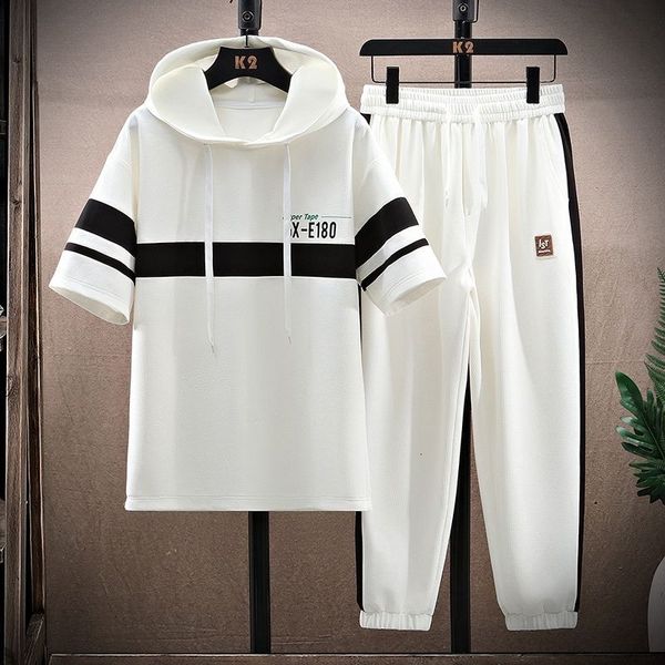 men's tracksuits summer fashion trend hooded sports two-piece men's casual loose comfortable high-quality large size two-piece set, Gray
men's tracksuits summer fashion trend hooded sports two-piece men's casual loose comfortable high-quality large size two-piece set, Gray
