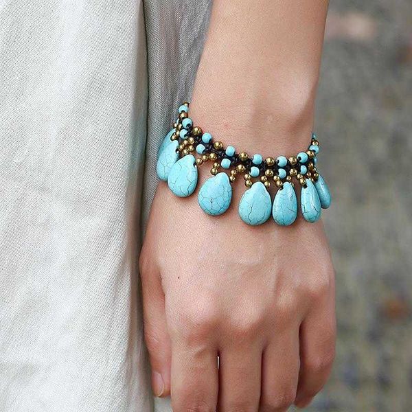 bohemian style wax line hand weaving bracelet wholesale vintage personalized drop shaped turquoise for women, Golden;silver
bohemian style wax line hand weaving bracelet wholesale vintage personalized drop shaped turquoise for women, Golden;silver
