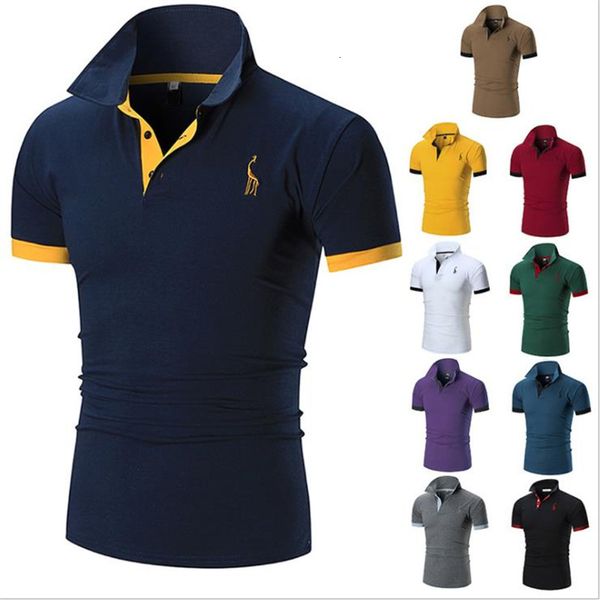 men's polos drop 13 colors brand quality cotton polos men embroidery polo giraffe shirt men casual patchwork male clothing men 230515, White;black
men's polos drop 13 colors brand quality cotton polos men embroidery polo giraffe shirt men casual patchwork male clothing men 230515, White;black