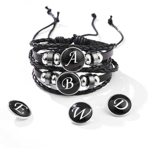 classic simple bracelet personality fashion 26 english letters authentic leather weave hematite, Golden;silver
classic simple bracelet personality fashion 26 english letters authentic leather weave hematite, Golden;silver