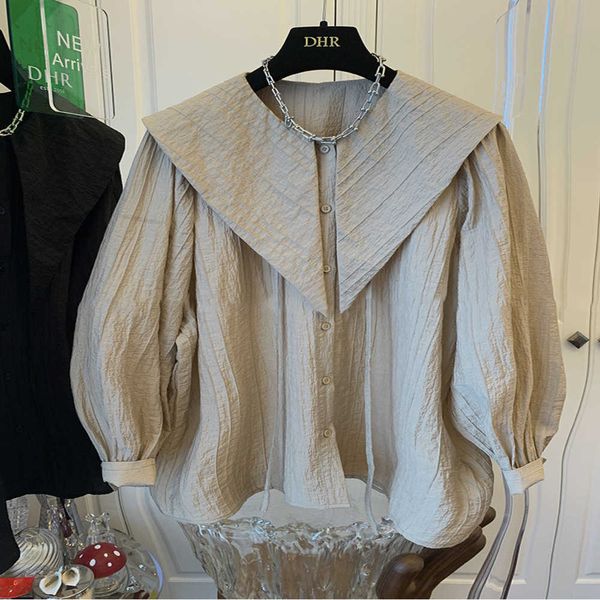 ribbon doll neck pointed neck bubble sleeve pleated long sleeve shirt women's loose design sense small 2023vjm0, White
ribbon doll neck pointed neck bubble sleeve pleated long sleeve shirt women's loose design sense small 2023vjm0, White