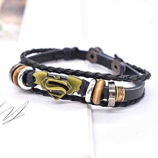 retro justice league superman leather bracelet batman zinc alloy snap fastener wax line woven, Golden;silver
retro justice league superman leather bracelet batman zinc alloy snap fastener wax line woven, Golden;silver