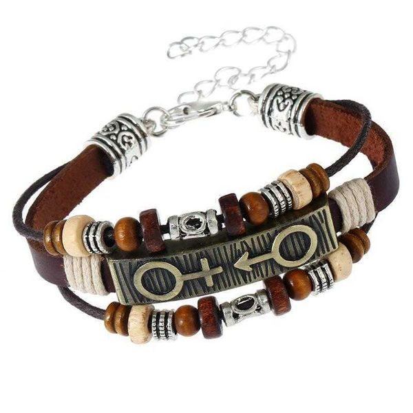 punk handmade beaded cattle strands leather bracelet vintage alloy couple genuine ornament, Black
punk handmade beaded cattle strands leather bracelet vintage alloy couple genuine ornament, Black