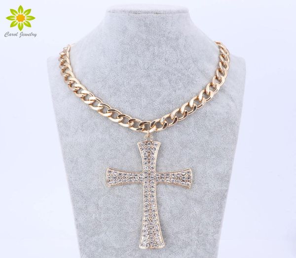 new fashion gold metal chunky chain clear crystal big cross pendant necklace2594207, Silver
new fashion gold metal chunky chain clear crystal big cross pendant necklace2594207, Silver