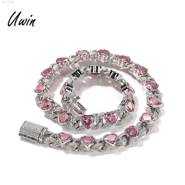 uwin new arrival pink heart cz miami cuban link chain mixed with water drop shape oval shape stone women men hip hop necklace, Silver
uwin new arrival pink heart cz miami cuban link chain mixed with water drop shape oval shape stone women men hip hop necklace, Silver