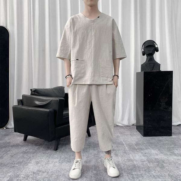 mens tracksuits cotton linen solid color short sleeve shirt suit loose wide leg shorts with pocket summer casual two pieces set 230512, Gray
mens tracksuits cotton linen solid color short sleeve shirt suit loose wide leg shorts with pocket summer casual two pieces set 230512, Gray