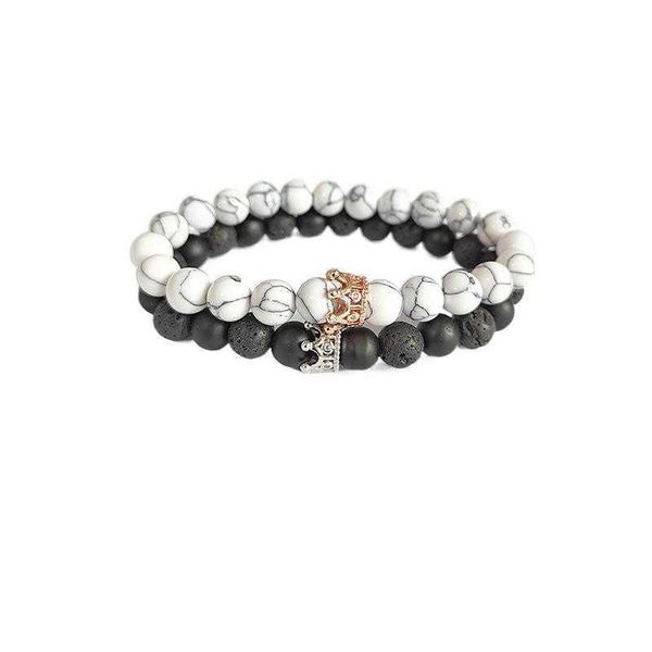 stone crown strand beaded bracelet white barked pine agate beads pass ornament, Black
stone crown strand beaded bracelet white barked pine agate beads pass ornament, Black