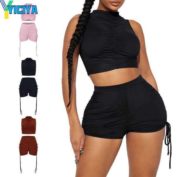 yiciya women's tracksuits women two pieces outfit solid fitness sport suits high neck crop sleeveless yoga drawstring shorts female tr, Gray
yiciya women's tracksuits women two pieces outfit solid fitness sport suits high neck crop sleeveless yoga drawstring shorts female tr, Gray