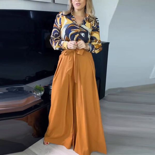 women's two piece pants women two piece pants sets long sleeve lapel button loose wide legs printing trousers ladies elegant streetwear, White
women's two piece pants women two piece pants sets long sleeve lapel button loose wide legs printing trousers ladies elegant streetwear, White
