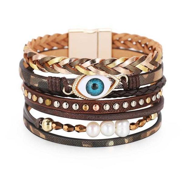 fashion bracelet devils eye pearl bohemian multi layer leather rivets, Golden;silver
fashion bracelet devils eye pearl bohemian multi layer leather rivets, Golden;silver