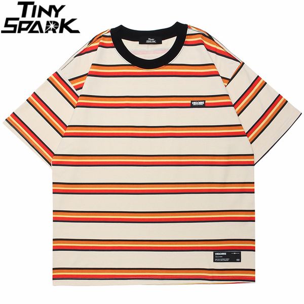 mens tshirts hip hop harajuku tshirt streetwear striped print t shirt men cotton casual tshirt spring summer short sleeve tees 230512, White;black 
mens tshirts hip hop harajuku tshirt streetwear striped print t shirt men cotton casual tshirt spring summer short sleeve tees 230512, White;black