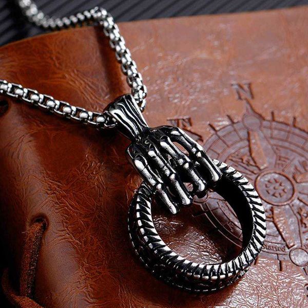 skeleton bracelet titanium steel necklace trendy men in europe and america hip-hop men's pendant domineering punk collarbone chain pers, Silver
skeleton bracelet titanium steel necklace trendy men in europe and america hip-hop men's pendant domineering punk collarbone chain pers, Silver