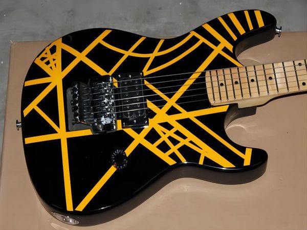 wholesale 5150 electric guitar black yellow streak with floyd vibrato musical instruments369
wholesale 5150 electric guitar black yellow streak with floyd vibrato musical instruments369