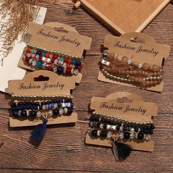 bohemian ethnic style strands multi layer beaded bracelet ornament trendy four piece tassel leaves, Black
bohemian ethnic style strands multi layer beaded bracelet ornament trendy four piece tassel leaves, Black
