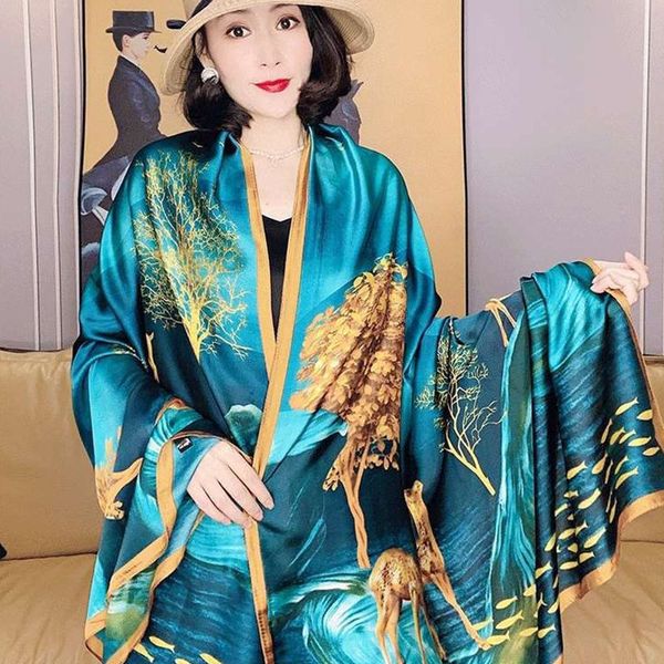 sarongs product life has you silk scarf 90x180 long scarf silk scarf sunscreen shawl silk satin all-match 230515, Blue;gray
sarongs product life has you silk scarf 90x180 long scarf silk scarf sunscreen shawl silk satin all-match 230515, Blue;gray