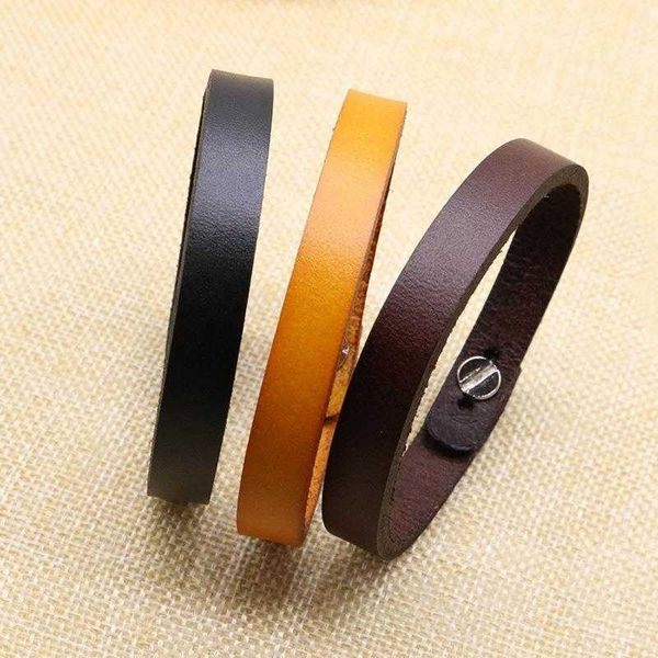mens and womens retro fashion leather bracelet simple jewelry carrying strap direct supply, Golden;silver
mens and womens retro fashion leather bracelet simple jewelry carrying strap direct supply, Golden;silver