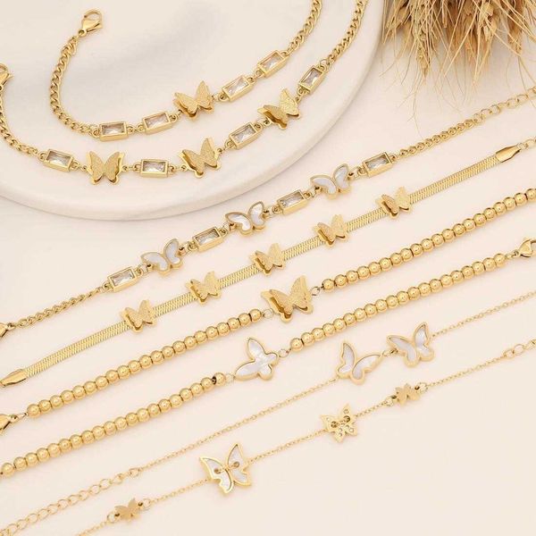 personality butterfly zircon bracelet fashionable elegant stainless steel ins ornament, Golden;silver
personality butterfly zircon bracelet fashionable elegant stainless steel ins ornament, Golden;silver
