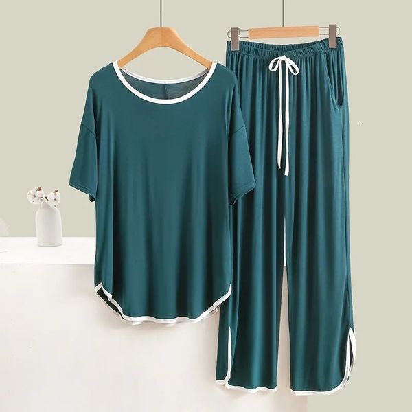 women's sleepwear large size 6xl 150kg summer women pajamas set short sleeve and pants solid color sleepwear pajamas suit home wear 23, Black;red
women's sleepwear large size 6xl 150kg summer women pajamas set short sleeve and pants solid color sleepwear pajamas suit home wear 23, Black;red
