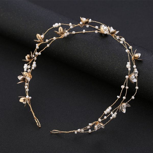 fg-0090-a european and american minimalist gold flower chain bridal headwear beaded hair hoop new xianmei wedding dress wedding accessories, Silver
fg-0090-a european and american minimalist gold flower chain bridal headwear beaded hair hoop new xianmei wedding dress wedding accessories, Silver