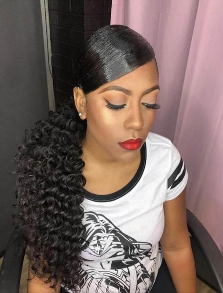 fashion curly ponytail hairstyle deep wave drawstring ponytail hairpiece 100g160g clip in brazilian hair ponytail extension 1b na4498485, Black
fashion curly ponytail hairstyle deep wave drawstring ponytail hairpiece 100g160g clip in brazilian hair ponytail extension 1b na4498485, Black