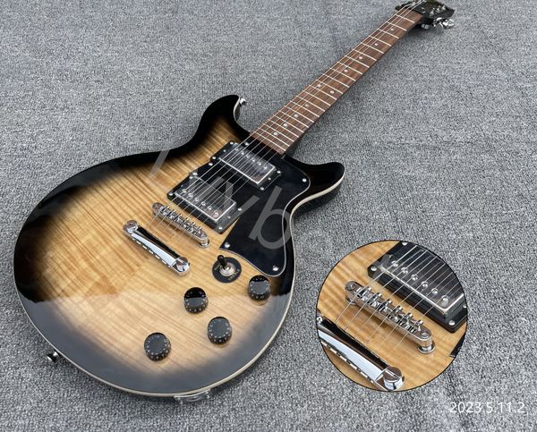 electric guitar flame natural color center and black edge burst black pickguard hh chrome cover pickups rosewood fingerboard dots inlay
electric guitar flame natural color center and black edge burst black pickguard hh chrome cover pickups rosewood fingerboard dots inlay