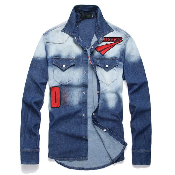 men camouflage painted denim shirt male long sleeve casual slim fit s86a, White;black
men camouflage painted denim shirt male long sleeve casual slim fit s86a, White;black