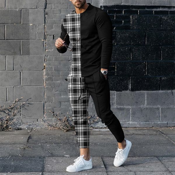 men's tracksuits lattice stripe print men women fashion simple style clothes suit sweatshirt pant 2 piece set outdoor casual tracksuit, Gray
men's tracksuits lattice stripe print men women fashion simple style clothes suit sweatshirt pant 2 piece set outdoor casual tracksuit, Gray