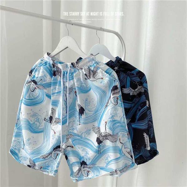 men's clothing hawaiian floral shorts for trendy loose fitting thin casual quarter pants summer oversized beach vacation, White;black
men's clothing hawaiian floral shorts for trendy loose fitting thin casual quarter pants summer oversized beach vacation, White;black