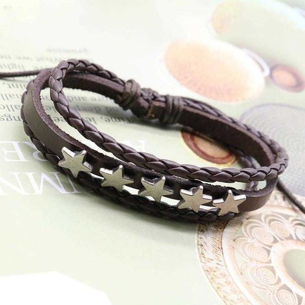 punk non mainstream rock retro bracelets style cowhide woven five pointed star bracelet fashion personality male and female, Golden;silver
punk non mainstream rock retro bracelets style cowhide woven five pointed star bracelet fashion personality male and female, Golden;silver