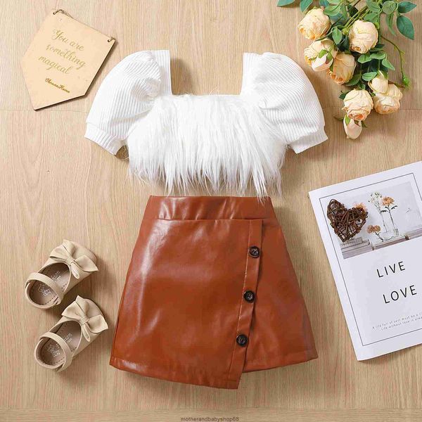 cross border for girls with bubble sleeves baby pu leather short skirt two-piece set children's summer clothing, White
cross border for girls with bubble sleeves baby pu leather short skirt two-piece set children's summer clothing, White