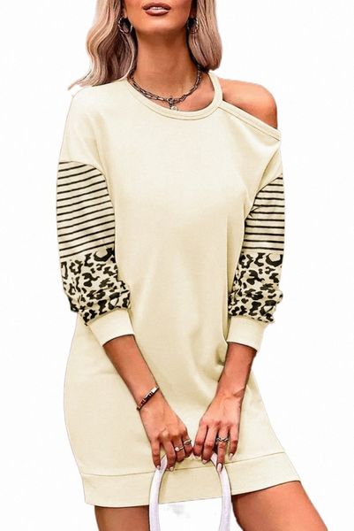 apricot leopard striped patchwork cut out long sleeve mini dress o1mg#, Black;pink 
apricot leopard striped patchwork cut out long sleeve mini dress o1mg#, Black;pink