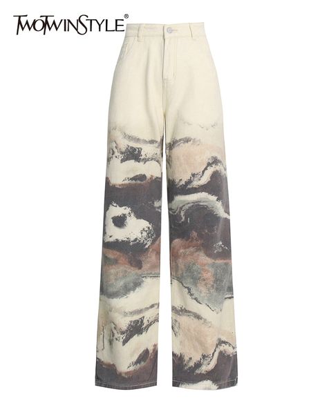 women s jeans celana kaki lebar blok warna cetak twotwinstyle untuk wanita panjang longgar pinggang tinggi pakaian fashion baru 230516, Blue
women s jeans celana kaki lebar blok warna cetak twotwinstyle untuk wanita panjang longgar pinggang tinggi pakaian fashion baru 230516, Blue
