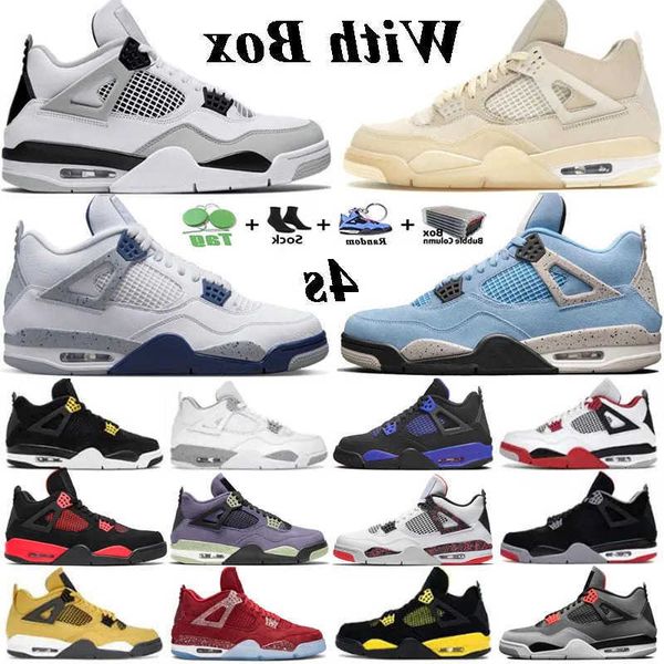 with box designer 2023 jumpman 4 4s basketball shoes university blue tech white sail white cement pure money red thunder pony hair guava sne, Black
with box designer 2023 jumpman 4 4s basketball shoes university blue tech white sail white cement pure money red thunder pony hair guava sne, Black